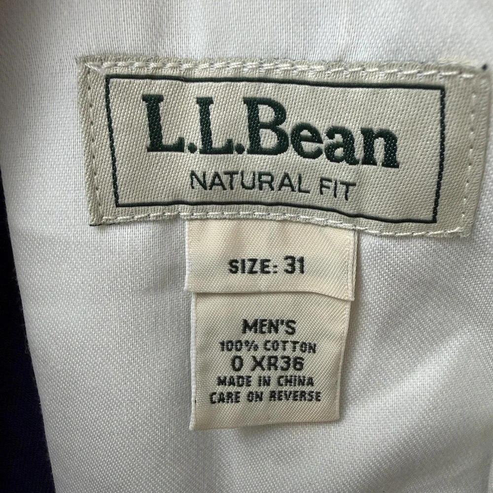 L.L.Bean Shorts Mens 31 Blue Chino Wrinkle Resistant Pleated 6 Inseam Casual NWT